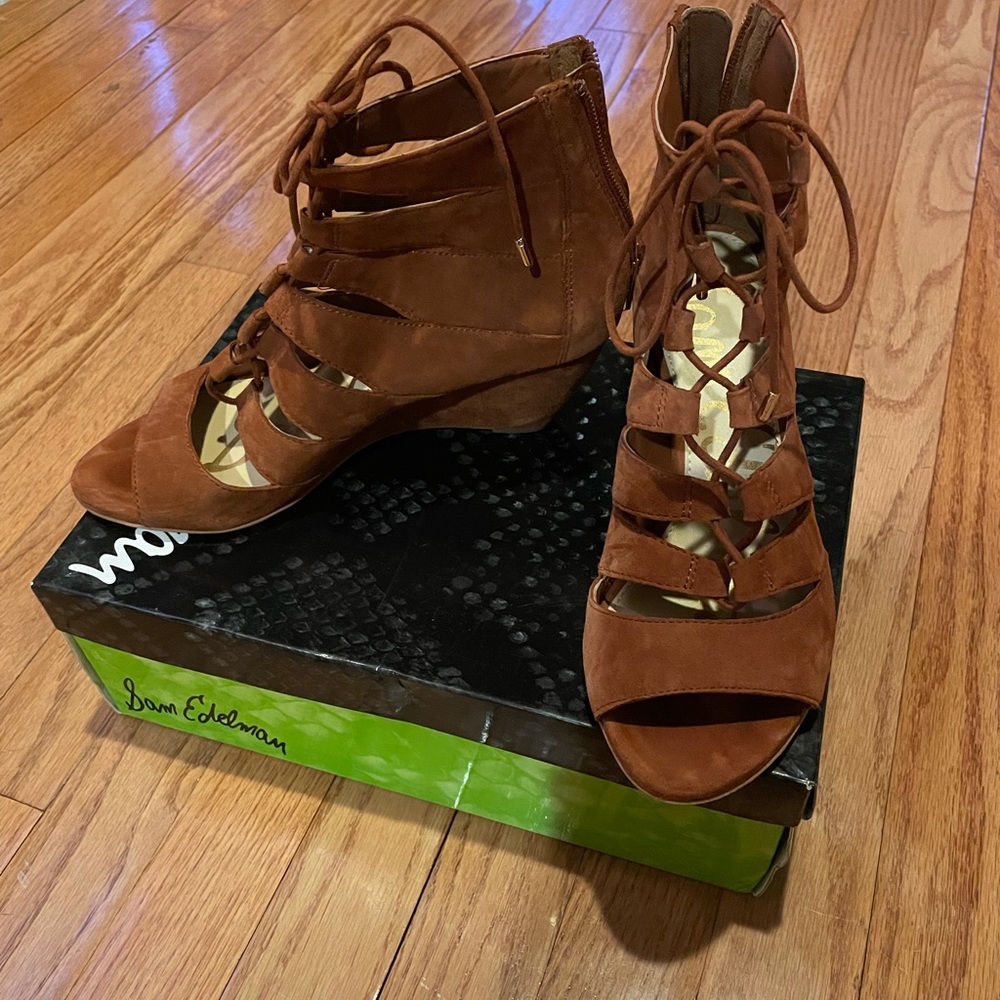 Sam Edelman lace up wedges